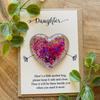 Daughter Pocket Hug with Positive Card Emotional Support Love Heart Figurine Son Sister Niece Pocket Token Decoration Inspirational Encouragement Gift
