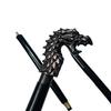 Dragon Solid Brass Handle Walking Stick – 93.98 Cm Black Wooden Cane, Portable & Unique Walking Aid