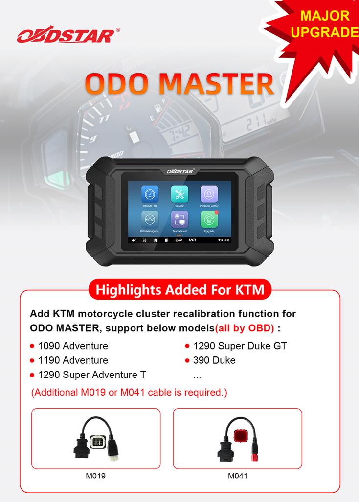 Полная версия OBDSTAR ODO Master 2025 для регулировки одометра/сброса уровня масла/функций OBDII Получите бесплатный адаптер FCA 12+8 с 13 месяцами бесплатного обновления