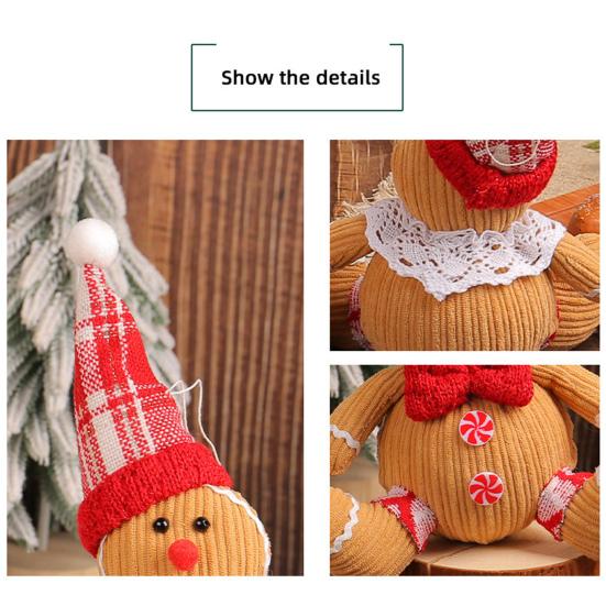 Рождественские украшения кукла подвеска украшения хлопковая мягкая рождественская елка плюшевая подвеска пряничный человечек дом