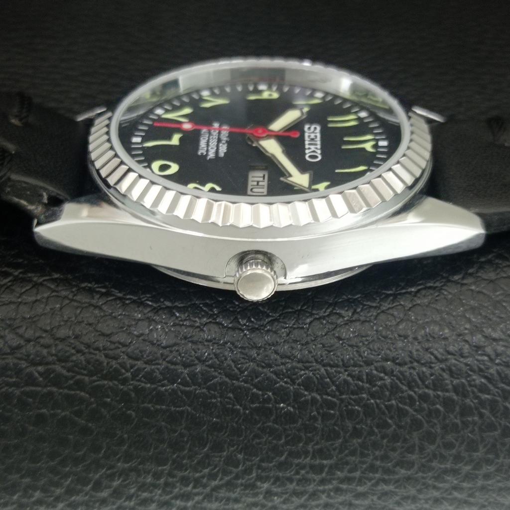 ОТРЕМОНТИРОВАННЫЕ МУЖСКИЕ ВИНТАЖНЫЕ ЯПОНСКИЕ АВТОМАТИЧЕСКИЕ ЧАСЫ SEIKO 6309A ЧЕРНЫЙ ЦИФЕРБЛАТ a442557-1
