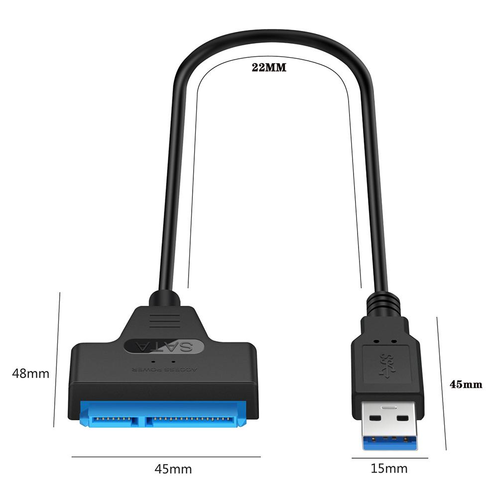 Кабель-адаптер жесткого диска SATA-USB Кабель USB 3.0-SATA до 6 Гбит/с для 2,5-3,5-дюймового внешнего жесткого диска SSD-адаптера жесткого диска