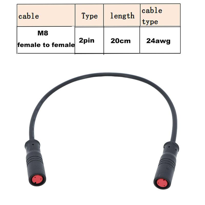Водонепроницаемый 0,2 м 0,3 м m8 2-контактный сердечник Электровелосипед Штекер Мужской женский к Мужскому женскому Кабель Провод для Ebike сенсора Дисплея
