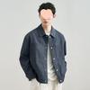 Мужская японская минималистичная куртка из искусственного денима - Ретро отложной воротник, Модная, Универсальная для весны/осени