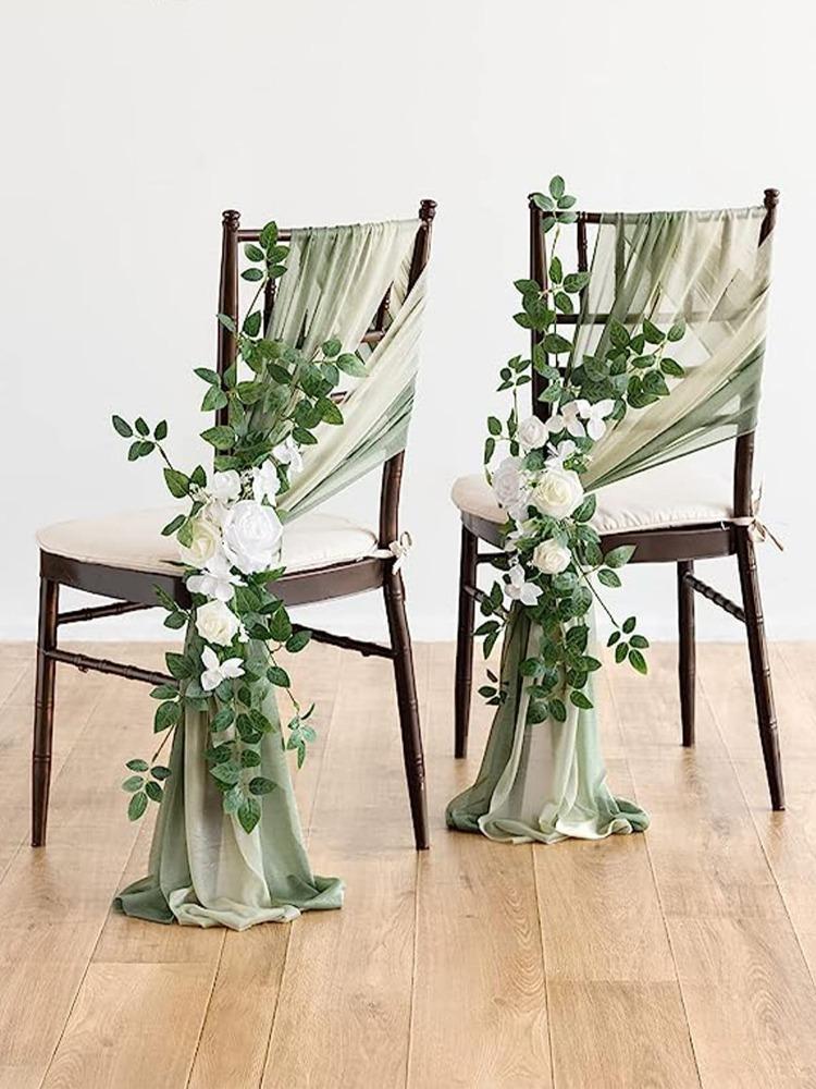 2 шт./компл., украшения для свадебного прохода, стулья, задняя скамья, композиция из цветов розы для уличного декора для свадебной церемонии, празднования