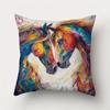 Vibrant Horse Pillow Covers, Colorful Palette Knife Horse Decorative Throw Pillow Cases, Bold Western Home Decor Cushion Covers