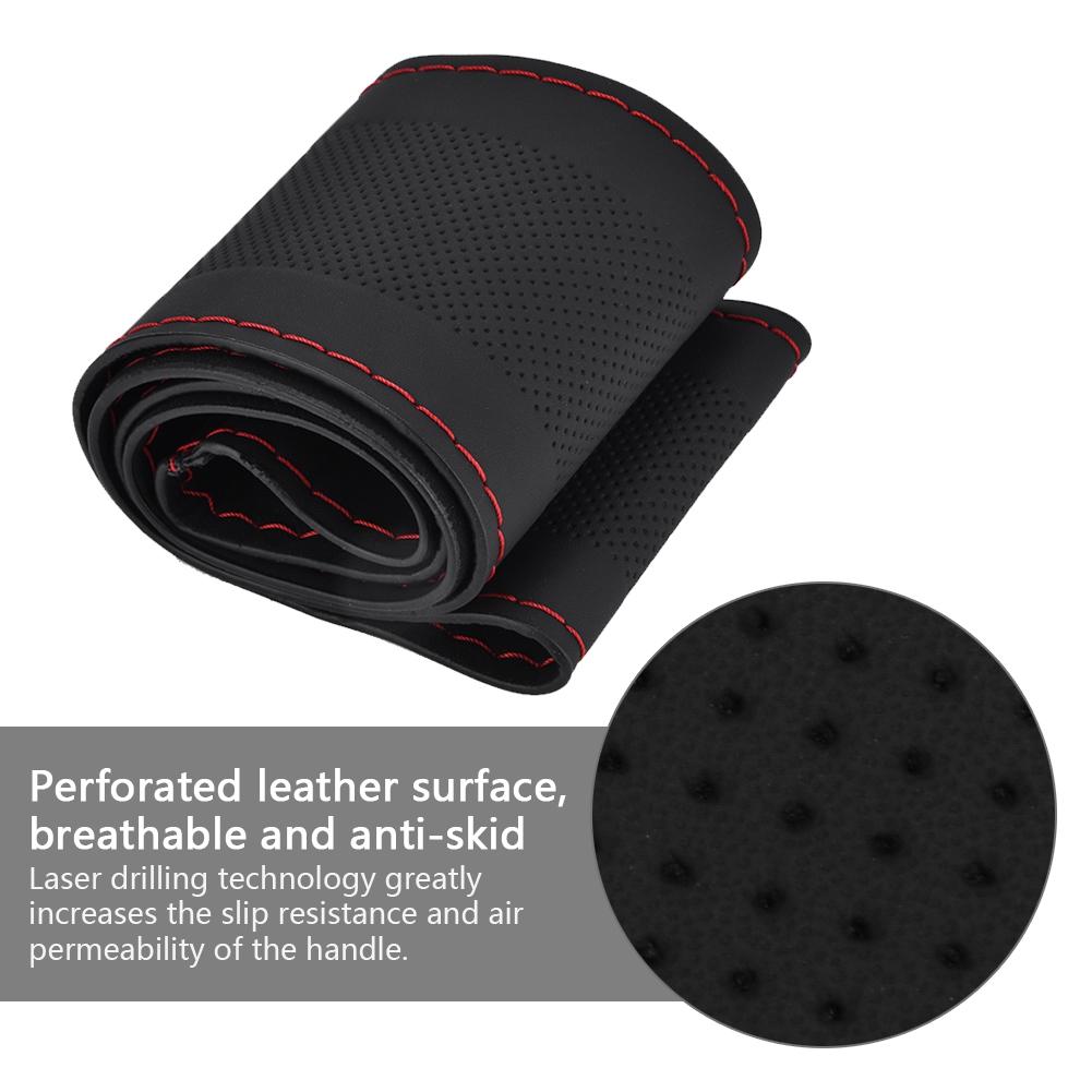 Универсальный автомобильный противоскользящий чехол на руль из натуральной кожи