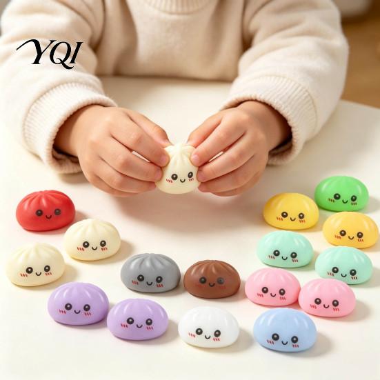Christmas Dumpling Gift Box Cartoon Box, Xmas Advent Calendar with 24 Stress Countdown Relief Squeeze Toys, Days Steamed Bun Toy