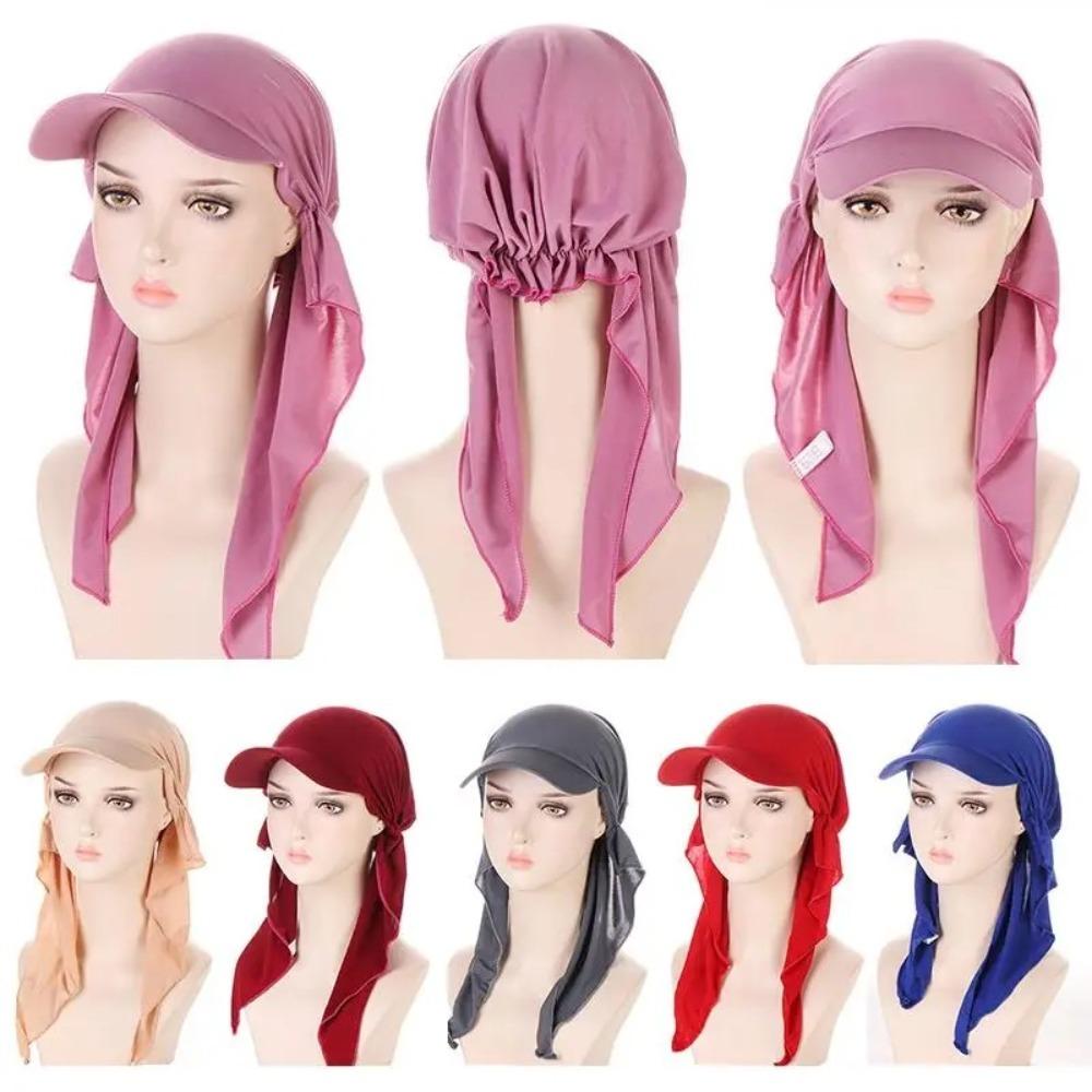 Turban Shawl Design Summer Baseball Caps Solid Color Headscarf Cap Soft Turban Caps
