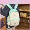 Color Fashionable Blocked Letter Pattern Student Backpack With Pendant Plush
