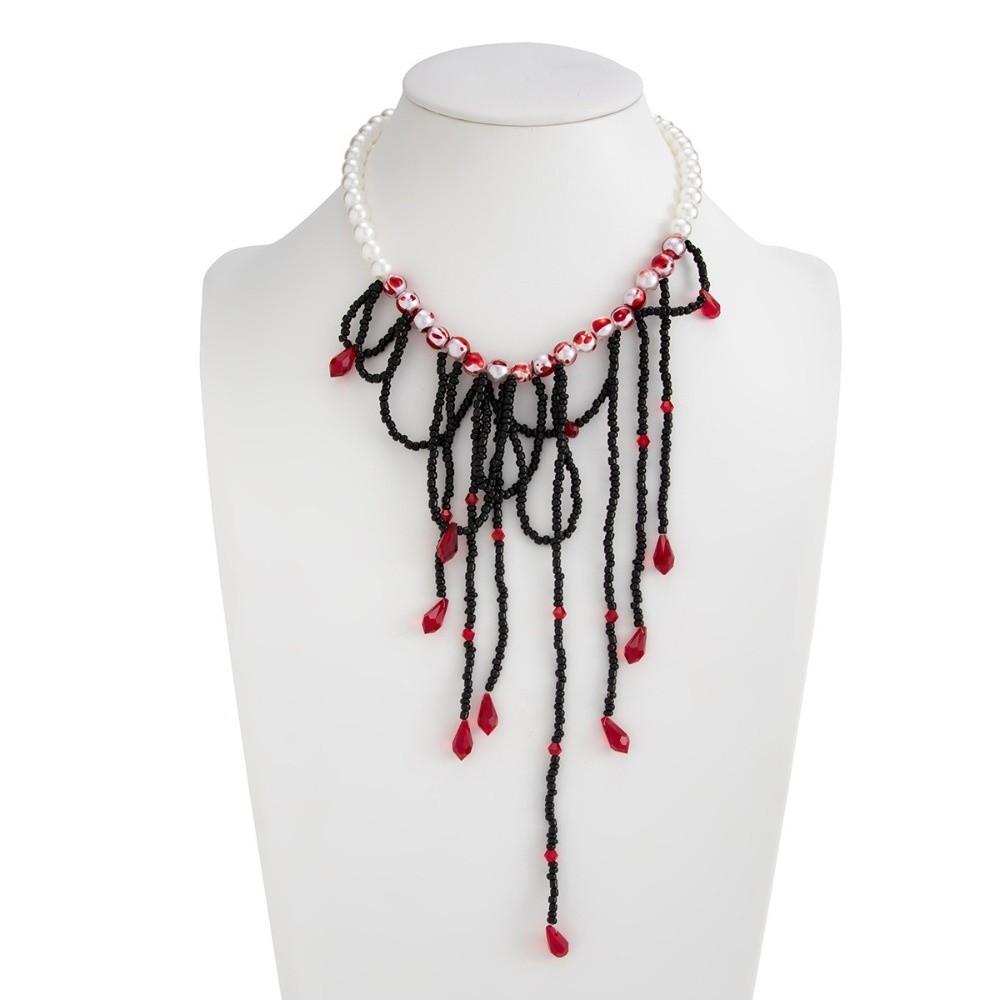 Red Blood Drop Necklace Tassel Gothic Jewelry Fashion Halloween Choker Women