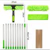 Extended Window Cleaning Kit 2 in 1 Double Sided Glass Squeegee Cleaner Duster Mop 180° Swivel Window Glass Cleaning Tools