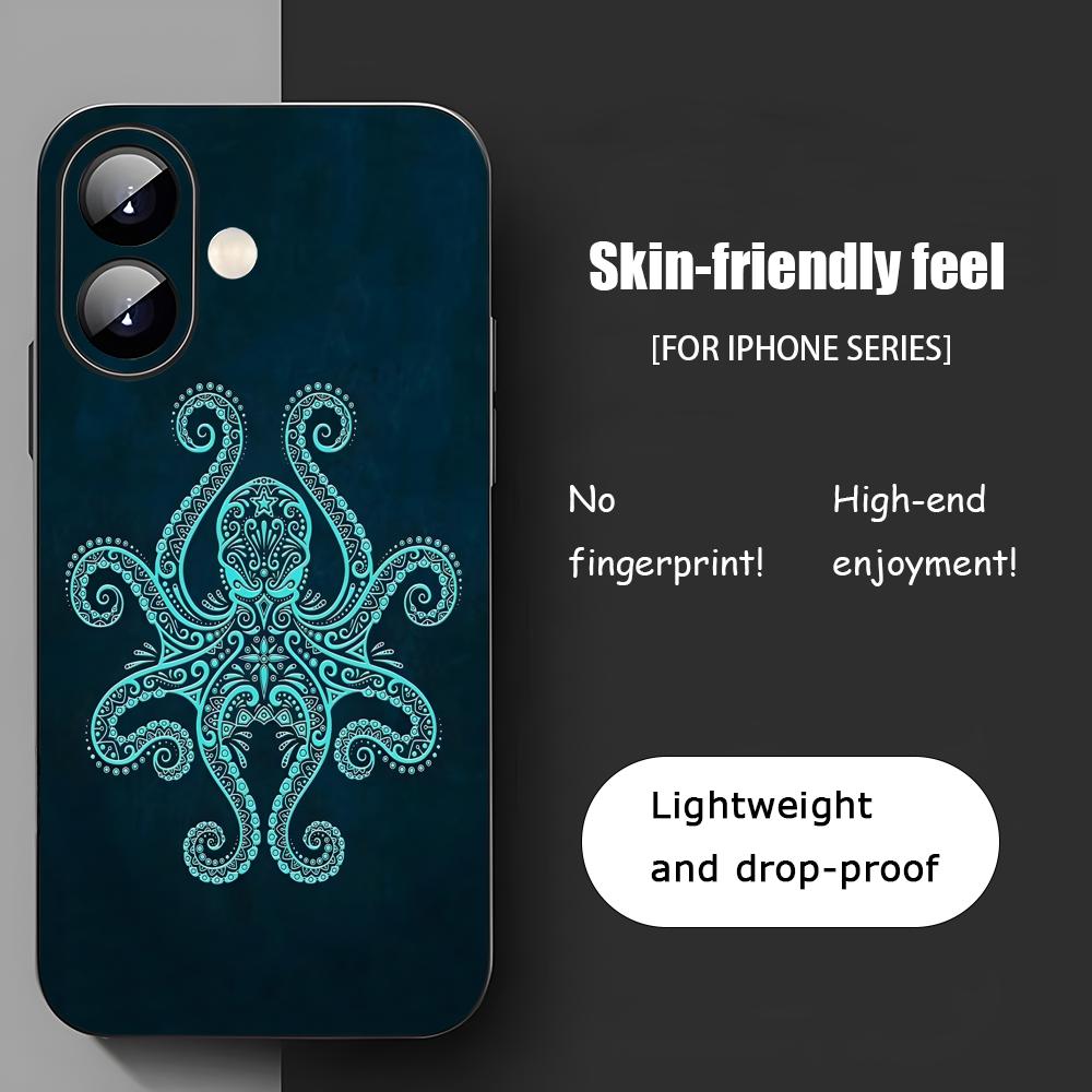 Арт Щупальца Осьминога Крутой Чехол Для Телефона Для iPhone 17 16 15 14 13 12 11 X XR XS 8 Plus Mini Pro Max Мягкий Черный Ударопрочный Чехол