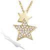 [P5099] - Кулон «Звезды» золотисто-белый - 15x12 мм