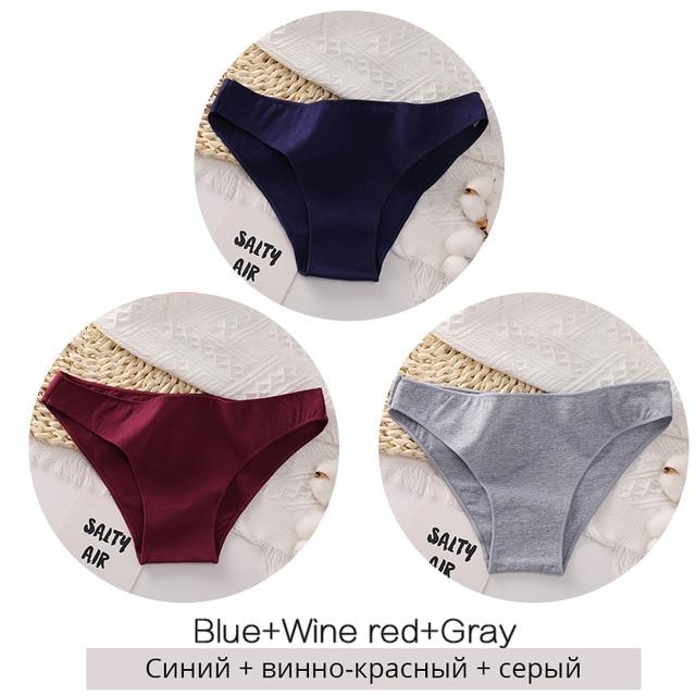 FINETOO 3PCS/Set M-XXL Panties Women Cotton Lingerie Woman Underwear Sexy Femme Underwear Girls Underpant Panty 7 Solid Colors