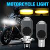 1Pc H4 LED Dual Color Motorcycle Headlight Bulbs BA20D with Fan Hi/Lo Beam 15W 12000LM 12V Fog Lamp Scooter Yellow White 3000K 6000K Motor Accessories
