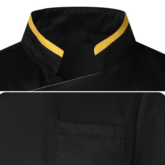 Униформа шеф-повара Однобортный с короткими рукавами Унисекс Воротник-стойка Мягкий дышащий Устойчивый к пятнам Свободный топ для повара Кухня Пекарня Столовая Ресторан Топ для официанта