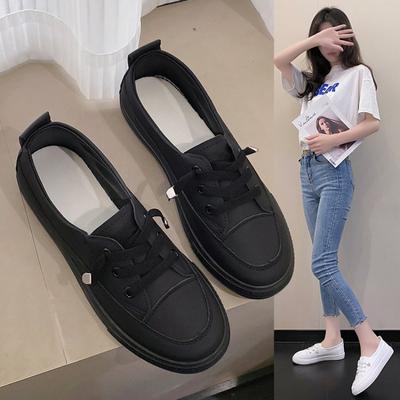 Весенняя, Летняя, Осенняя и Зимняя Женская Обувь, Женские Кроссовки, Студенческая Обувь, Белая Обувь, Низкие Кроссовки с Круглым Носком на Шнуровке, Повседневная Обувь