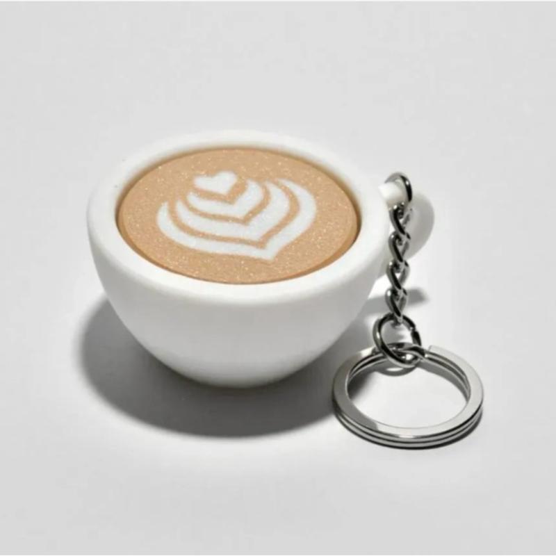 Coffee Cup AntiStress Keychain Toy for Anxiety Calming Finger Button Design for Kids Adults Use in Office Home Car
