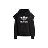 Originals Trefoil Logo Print Hoodie With Drawstring Women Tops Black IC5576