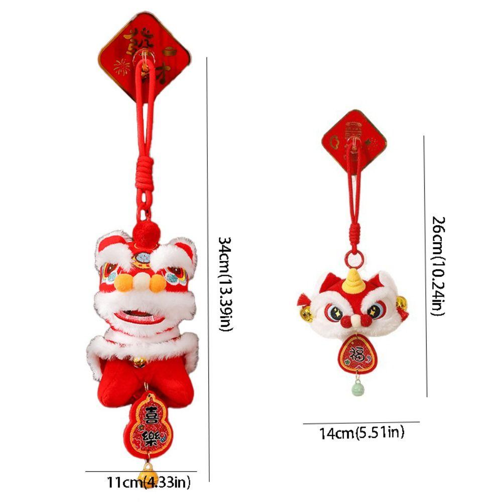 Bell Lion Dance Pendant Fortune Character Chinese New Year Gift 2026 Spring Festival