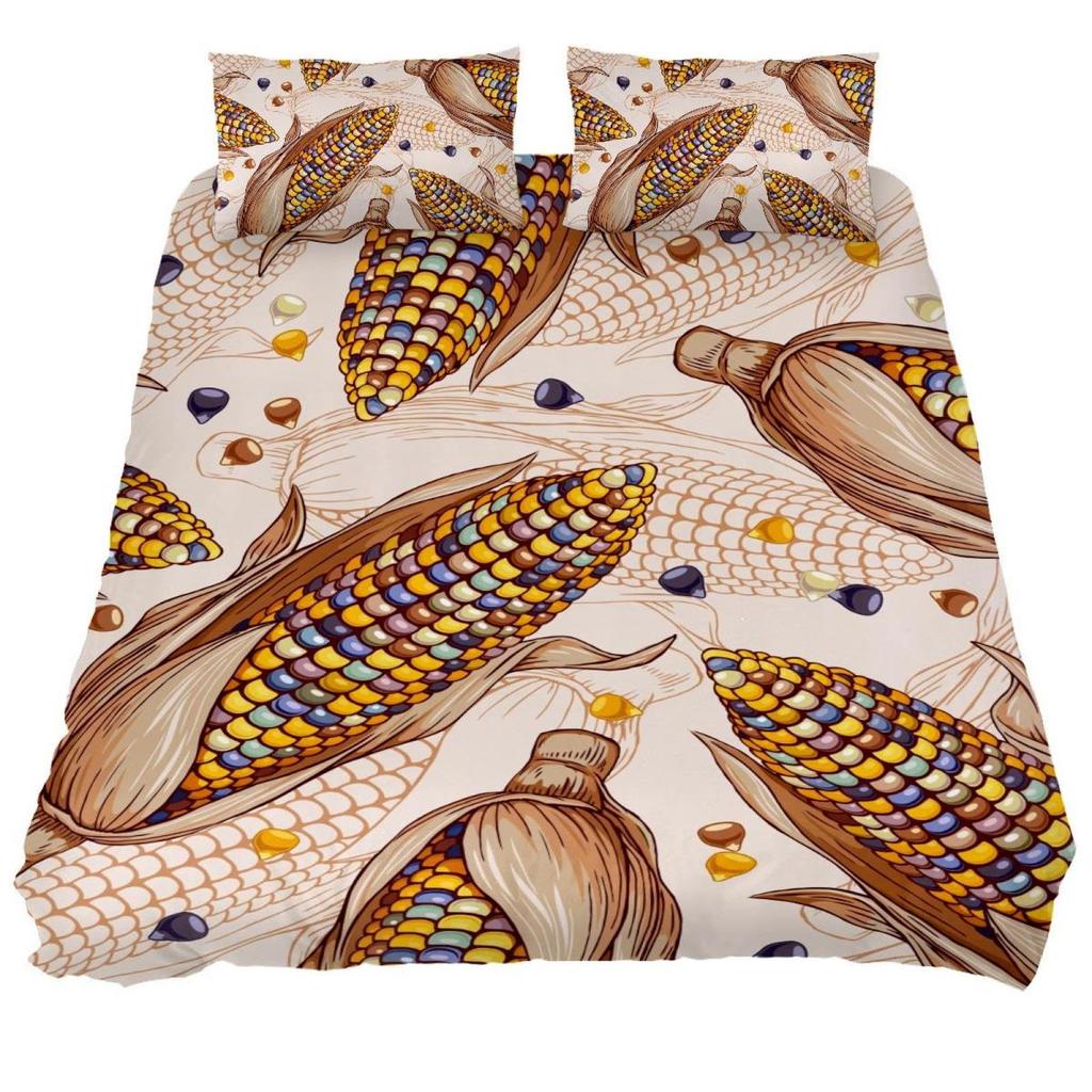 3D Комплект постельного белья с кукурузой 3 предмета для детей, мальчиков, девочек, наволочка с принтом акварельной кукурузы, ботанический полиэстеровый комплект пододеяльника