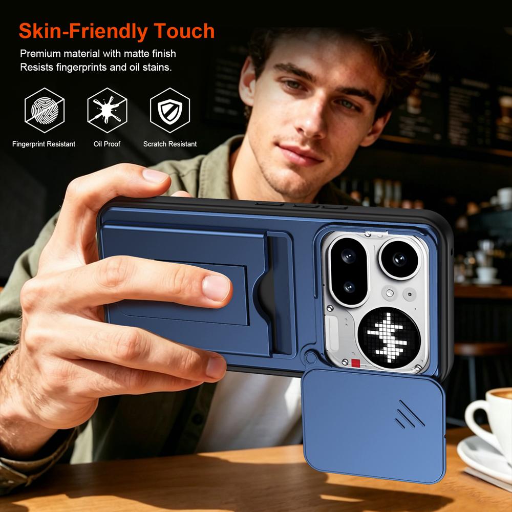 KEYSION Чехол-кошелек с держателем для карт для Nothing Phone 4A Pro, с защитой камеры-слайдера, вертикальной подставкой, противоударный