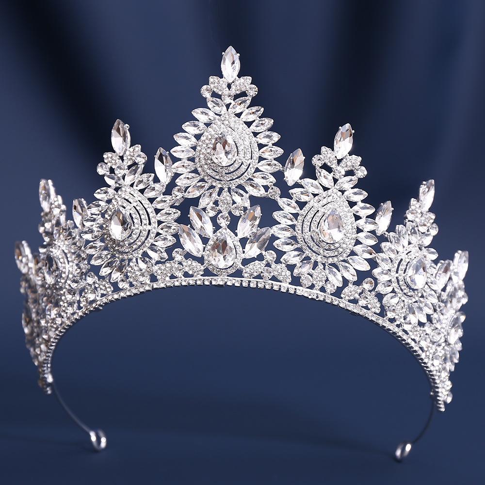 2026 Европейский и Американский Конкурс Красоты Свадебная Корона Головной Убор, Сплав Кристалл Свадебная Повязка на Голову Повязка на Голову Головной Убор Корона