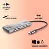NGS WONDER 4-C : USB-C хаб с 4 портами USB-C, передача 5 Гбит/с, USB 3.0, кабель 180 мм, алюминий