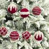 Glitter Velvet Christmas Ball Pendant 6cm Xmas Tree Hanging Ornaments  Holiday Festival Decor
