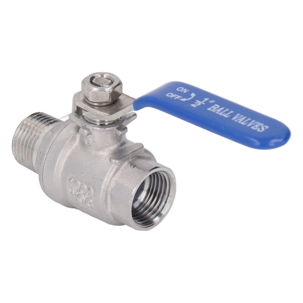 1 2in Male Female Thread NPT Ball Valve Stainless Steel 24mm Outer Diameter Water Shut Off Ball Valve 1000WOG