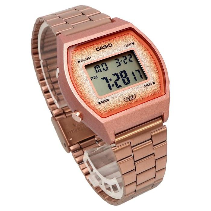 Casio Цифровые часы Винтажная серия B640WCG-5, Розовое золото, Циферблат с блестками