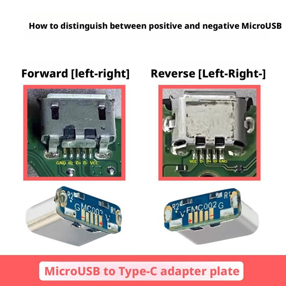 M85K Micro USB to Type C Adapter Board for DIY Repair Charging USB 2.0 Data Transfer Conversion Module Replacement Part