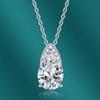 Fashion New 925 Silver Drop Pendant Necklace Exquisite Colorful Pear Shape Necklace Female All -Match Romantic Jewelry Gift