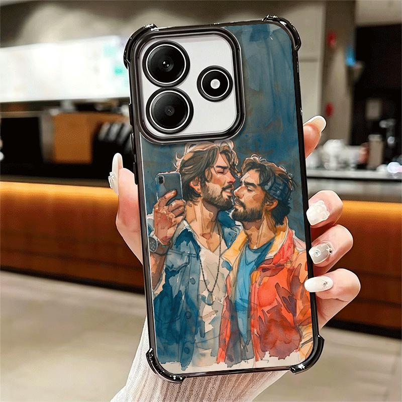 Muscle Man Gay Fitness Soft Phone Case For Xiaomi Redmi Note 14 15 Pro Plus 13 12 11S 11T 5G 10 9S 9 Plating Anti-Fall Fundas
