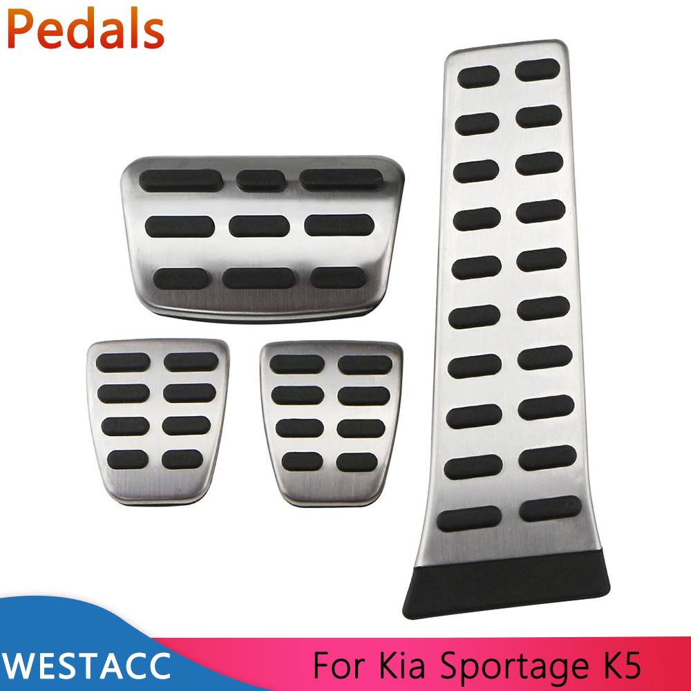 Автомобильные педали из нержавеющей стали, чехол для педали газа-тормоза акселератора для Kia Sportage 3 RSL 2010-2015 K5 2009-2016