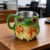 Художественная Чашка Кофейная Чашка Форма Лягушки Текстура Смолы Обеспечивает Теплоизоляцию Большая Вместимость Подходит для Напитков Воды