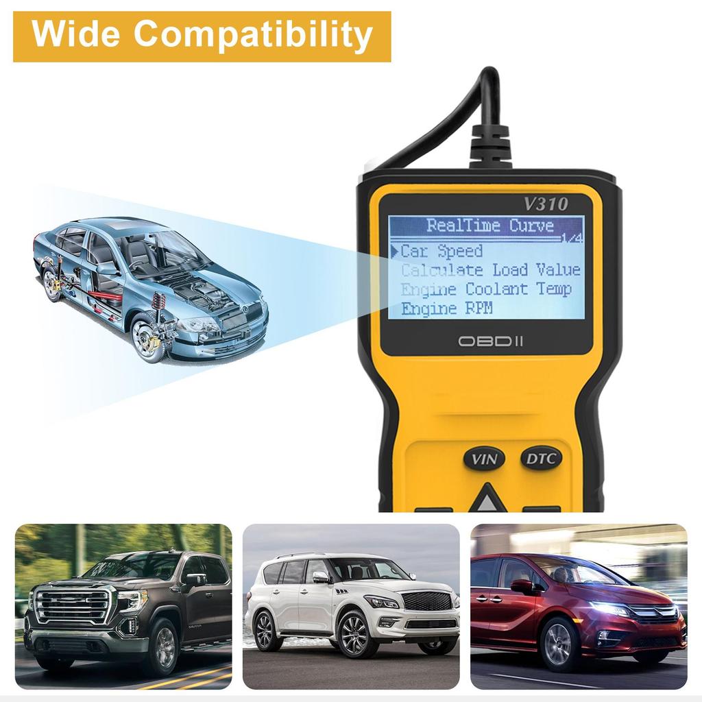 Сканер OBD2 Считыватель кодов OBD и инструменты сканирования Автомобильный диагностический сканер двигателя для всех автомобилей с протоколом OBDII