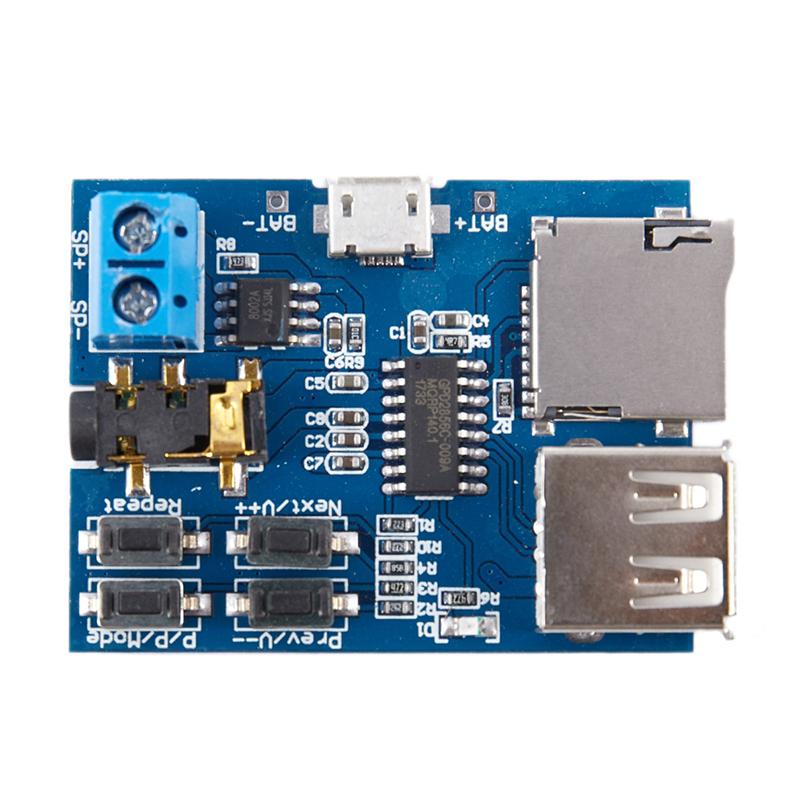 MP3 Lossless Decoder Board With Built-in Amplifier TF Card U Disk Audio Player Module DC 3.7-5.5V Auto Play Music Decoding Board
