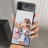 Чехол для телефона с принтом «Мама и малыш» из твердого ПК для Samsung Galaxy Z Flip 6 5 4 3 Черный чехол ZFlip6 Flip5 Flip4 5G Складные чехлы с принтами