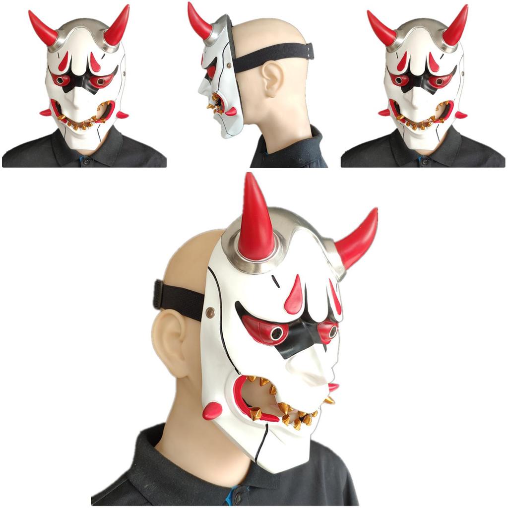 Scary Halloween Mask For Costume Parties With Resin Demon Face Design For Festivals