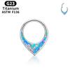 ASTM F136 Титан Анодирование 16G Кольцо-кликер для септума с шарнирным сегментом для носа, трагуса, хеликса, пирсинг серьги для дейта, циркон