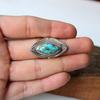 Кольцо с натуральным бирюзовым камнем, Кольцо из стерлингового серебра 925 пробы, Ювелирные изделия ручной работы, Заявление о драгоценном камне, Подарок для нее, Подарок на помолвку,