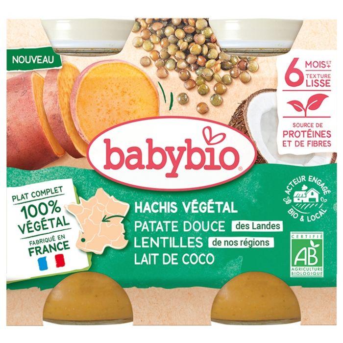Babybio Hachis Végétal - Patate Douce Lentilles de Nos Régions Lait de Coco 400 g