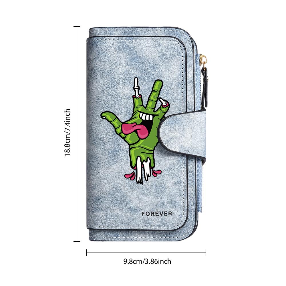 Trendy Cool Printed Long Wallet Multicard Slot Functional Purse Portable Daily Carry Money Pouch