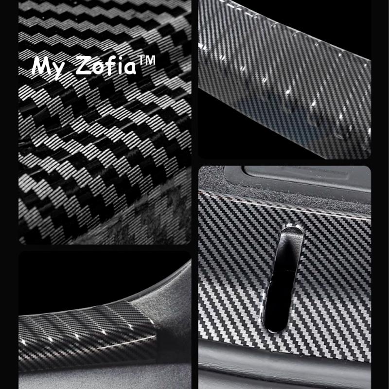 AQ2 For BYD TANG EV TANG 2024 2025 2026 Car Carbon Fiber ABS Rear Bumper Door Sill Plate Stickers Protector Cover Trim Accessories