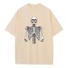 Spring and Summer Loose T-shirt Pure Cotton Unisex Top Skull Torso Graphic T-shirt Printed Men's and Women's Versatile Top