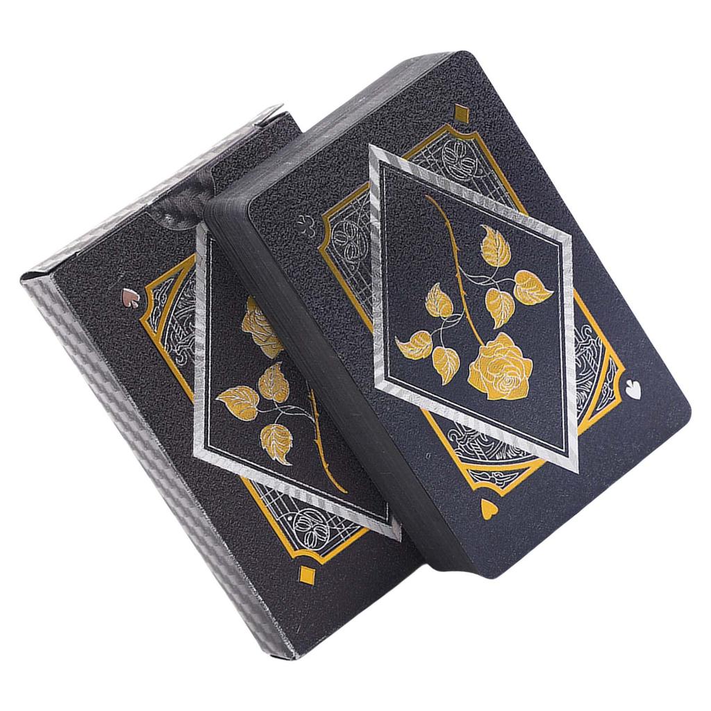 Luxurious Waterproof Plastic Playing Cards Frosted Deck Card with Gold Foil Square Shimmering Poker Set for Party Games