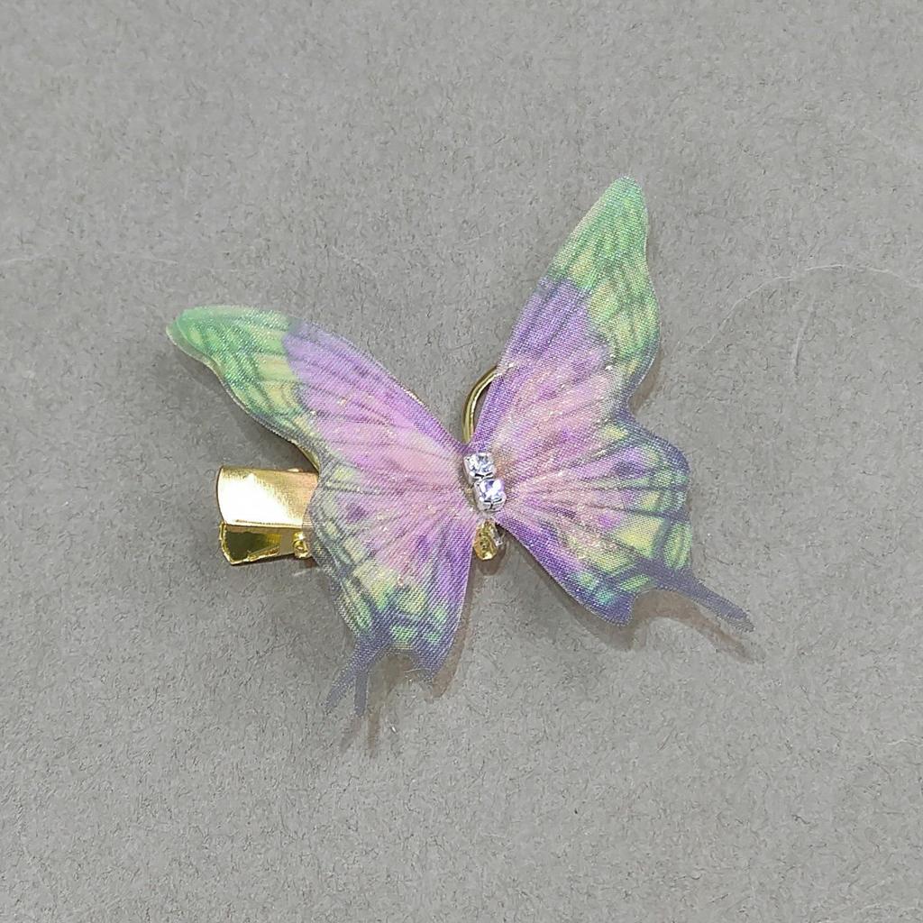 Градиентная заколка-бабочка для детей - симпатичная заколка-уточка из сетки и сплава, идеально подходит для стилей ханьфу и феи