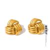 Classic Stainless Steel Geometric Stud Earrings 18K PVD Plated Metal Waterproof Women Daily Popular Fashion Jewelry Gift